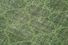 Geometric Carpet Green Geometric Cotton Wool Handmade Area Rug 4'2'' x 7'1''