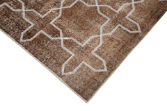 Geometric Carpet Brown Geometric Cotton Wool Handmade Area Rug 6'9'' x 9'3''