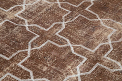 Geometric Carpet Brown Geometric Cotton Wool Handmade Area Rug 6'9'' x 9'3''