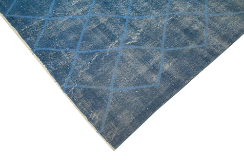 Geometric Carpet Blue Geometric Cotton Wool Handmade Area Rug 8'9'' x 12'6''