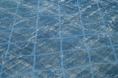 Geometric Carpet Blue Geometric Cotton Wool Handmade Area Rug 8'9'' x 12'6''