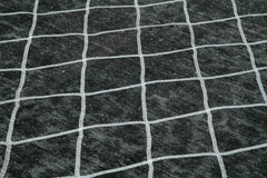 Geometric Carpet Black Geometric Cotton Wool Handmade Area Rug 10'2'' x 13'4''