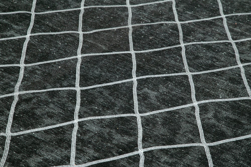 Geometric Carpet Black Geometric Cotton Wool Handmade Area Rug 10'2'' x 13'4''