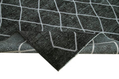 Geometric Carpet Black Geometric Cotton Wool Handmade Area Rug 10'2'' x 13'4''