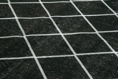 Geometric Carpet Black Geometric Cotton Wool Handmade Area Rug 8'5'' x 12'8''