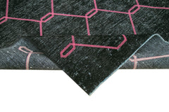 Geometric Carpet Black Geometric Cotton Wool Handmade Area Rug 9'10'' x 15'2''