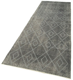 Geometric Carpet Grey Geometric Cotton Wool Handmade Area Rug 3'6'' x 10'9''