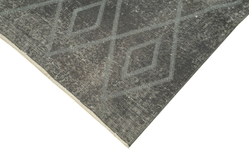 Geometric Carpet Grey Geometric Cotton Wool Handmade Area Rug 3'6'' x 10'9''