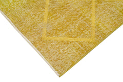 Geometric Carpet Yellow Geometric Cotton Wool Handmade Area Rug 2'9'' x 9'7''
