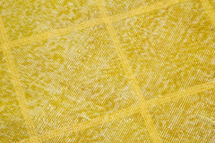 Geometric Carpet Yellow Geometric Cotton Wool Handmade Area Rug 2'9'' x 9'7''