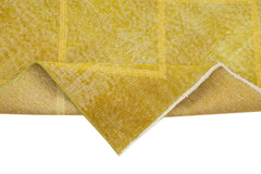 Geometric Carpet Yellow Geometric Cotton Wool Handmade Area Rug 2'9'' x 9'7''