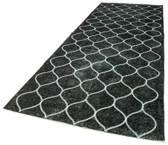 Geometric Carpet Black Geometric Cotton Wool Handmade Area Rug 4'9'' x 13'0''