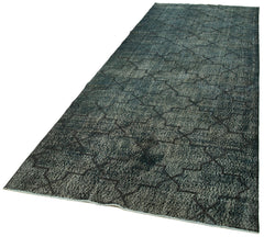 Geometric Carpet Black Geometric Cotton Wool Handmade Area Rug 4'8'' x 12'0''