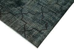 Geometric Carpet Black Geometric Cotton Wool Handmade Area Rug 4'8'' x 12'0''