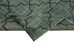 Geometric Carpet Black Geometric Cotton Wool Handmade Area Rug 4'8'' x 12'0''