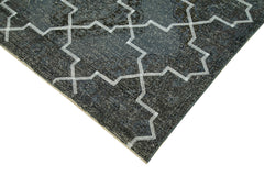Geometric Carpet Grey Geometric Cotton Wool Handmade Area Rug 4'9'' x 12'3''