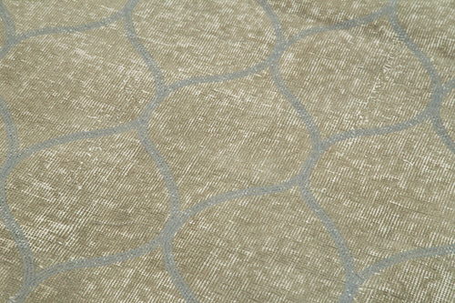 Geometric Carpet Grey Geometric Cotton Wool Handmade Area Rug 3'8'' x 9'11''