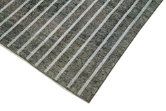 Geometric Carpet Grey Geometric Cotton Wool Handmade Area Rug 4'6'' x 9'5''