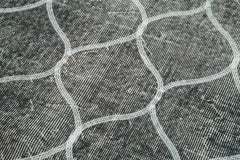 Geometric Carpet Grey Geometric Cotton Wool Handmade Area Rug 3'11'' x 13'2''