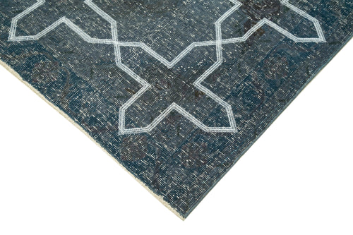 Geometric Carpet Grey Geometric Cotton Wool Handmade Area Rug 4'6'' x 12'2''