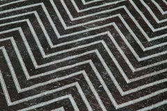 Geometric Carpet Black Geometric Cotton Wool Handmade Area Rug 4'6'' x 13'0''