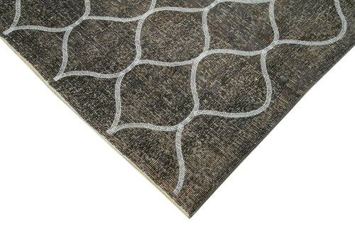 Geometric Carpet Grey Geometric Cotton Wool Handmade Area Rug 4'7'' x 14'0''