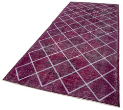 Geometric Carpet Pink Geometric Cotton Wool Handmade Area Rug 4'7'' x 12'0''