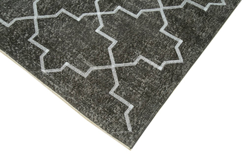 Geometric Carpet Grey Geometric Cotton Wool Handmade Area Rug 4'10'' x 12'9''