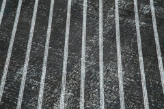 Geometric Carpet Black Geometric Cotton Wool Handmade Area Rug 4'8'' x 12'2''