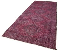 Geometric Carpet Purple Geometric Cotton Wool Handmade Area Rug 4'10'' x 13'7''