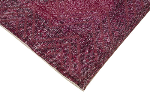 Geometric Carpet Purple Geometric Cotton Wool Handmade Area Rug 4'10'' x 13'7''