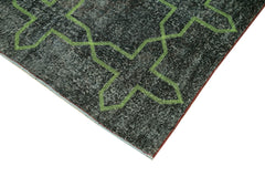 Geometric Carpet Grey Geometric Cotton Wool Handmade Area Rug 4'8'' x 12'2''