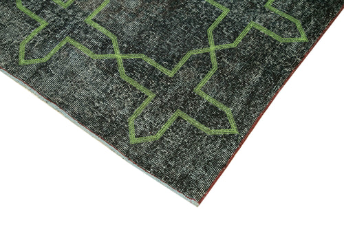 Geometric Carpet Grey Geometric Cotton Wool Handmade Area Rug 4'8'' x 12'2''