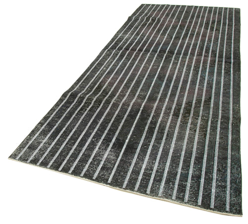 Geometric Carpet Grey Geometric Cotton Wool Handmade Area Rug 4'8'' x 12'7''