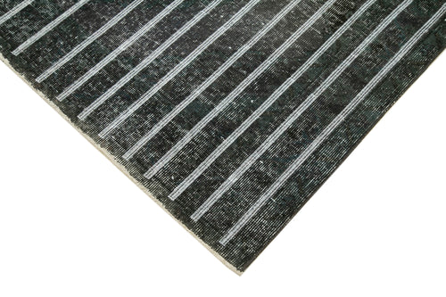 Geometric Carpet Grey Geometric Cotton Wool Handmade Area Rug 4'8'' x 12'7''