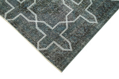 Geometric Carpet Grey Geometric Cotton Wool Handmade Area Rug 4'9'' x 11'10''