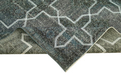 Geometric Carpet Grey Geometric Cotton Wool Handmade Area Rug 4'9'' x 11'10''