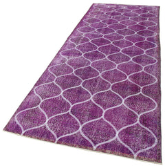 Geometric Carpet Pink Geometric Cotton Wool Handmade Area Rug 4'0'' x 11'10''
