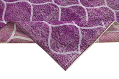 Geometric Carpet Pink Geometric Cotton Wool Handmade Area Rug 4'0'' x 11'10''