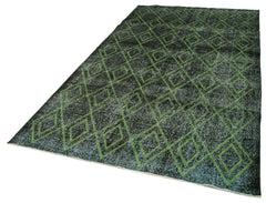 Geometric Carpet Black Geometric Cotton Wool Handmade Area Rug 5'3'' x 9'5''