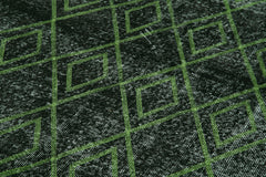 Geometric Carpet Black Geometric Cotton Wool Handmade Area Rug 5'3'' x 9'5''