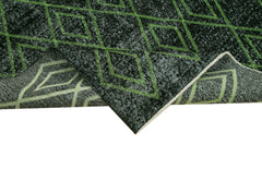 Geometric Carpet Black Geometric Cotton Wool Handmade Area Rug 5'3'' x 9'5''