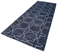 Geometric Carpet Grey Geometric Cotton Wool Handmade Area Rug 4'8'' x 12'7''