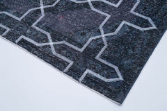 Geometric Carpet Grey Geometric Cotton Wool Handmade Area Rug 4'8'' x 12'7''