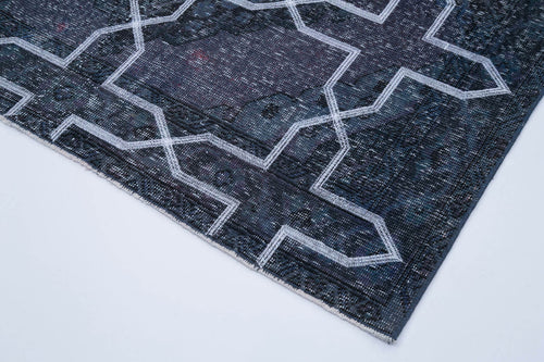 Geometric Carpet Grey Geometric Cotton Wool Handmade Area Rug 4'8'' x 12'7''