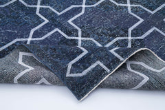 Geometric Carpet Grey Geometric Cotton Wool Handmade Area Rug 4'8'' x 12'7''