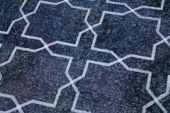 Geometric Carpet Grey Geometric Cotton Wool Handmade Area Rug 4'8'' x 12'7''