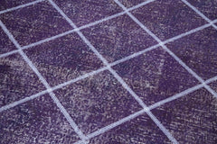 Geometric Carpet Purple Geometric Cotton Wool Handmade Area Rug 4'8'' x 12'10''
