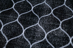 Geometric Carpet Black Geometric Cotton Wool Handmade Area Rug 4'8'' x 11'10''