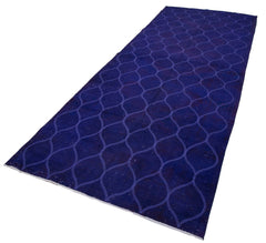 Geometric Carpet Purple Geometric Cotton Wool Handmade Area Rug 4'9'' x 12'6''